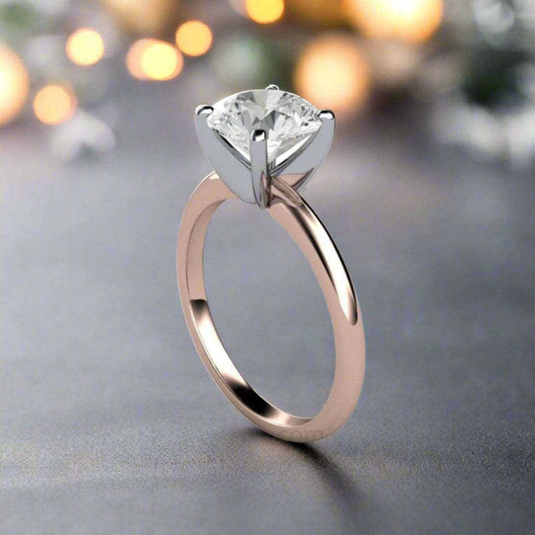 2 Carat Moissanite Solitaire Engagement Ring | Classic Four-Prong Design, Rare Earth Jewelry