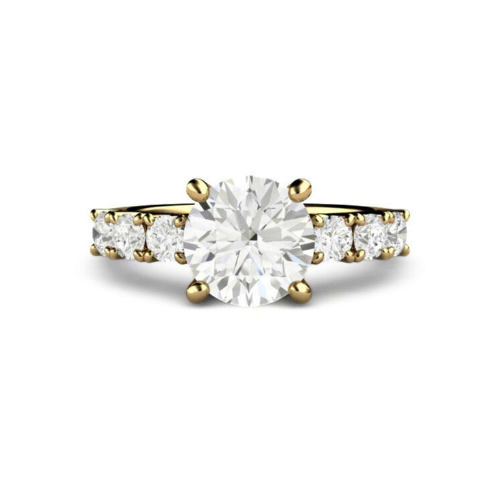 Lab-Created Diamond Alternative Engagement Ring, Charles & Colvard Moissanite Ring, 14K Yellow Gold