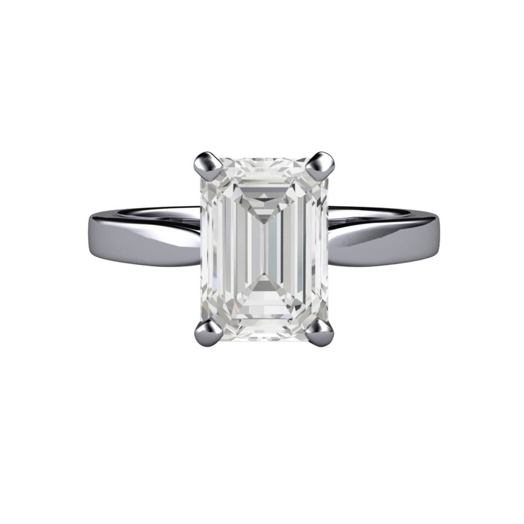 2ct Emerald Cut Lab Grown Diamond Engagement Ring | Classic Solitaire, Rare Earth Jewelry