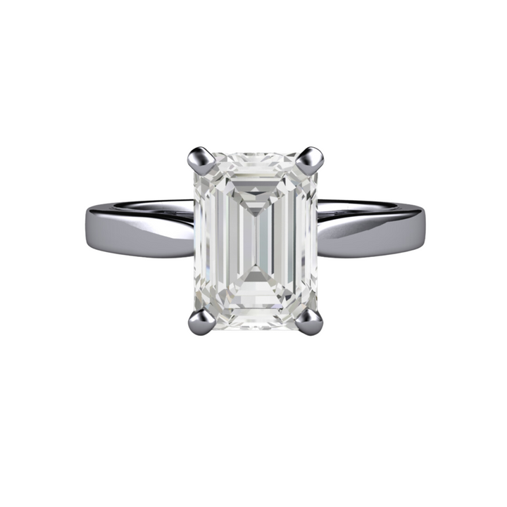 2ct Emerald Cut Lab Grown Diamond Engagement Ring | Classic Solitaire, Rare Earth Jewelry