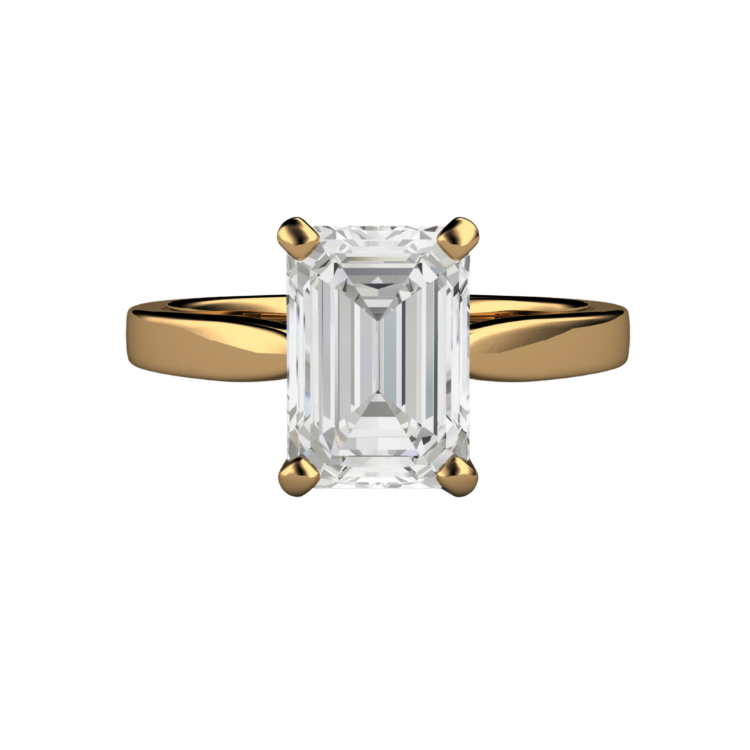 2ct Emerald Cut Lab Grown Diamond Engagement Ring | Classic Solitaire, Rare Earth Jewelry