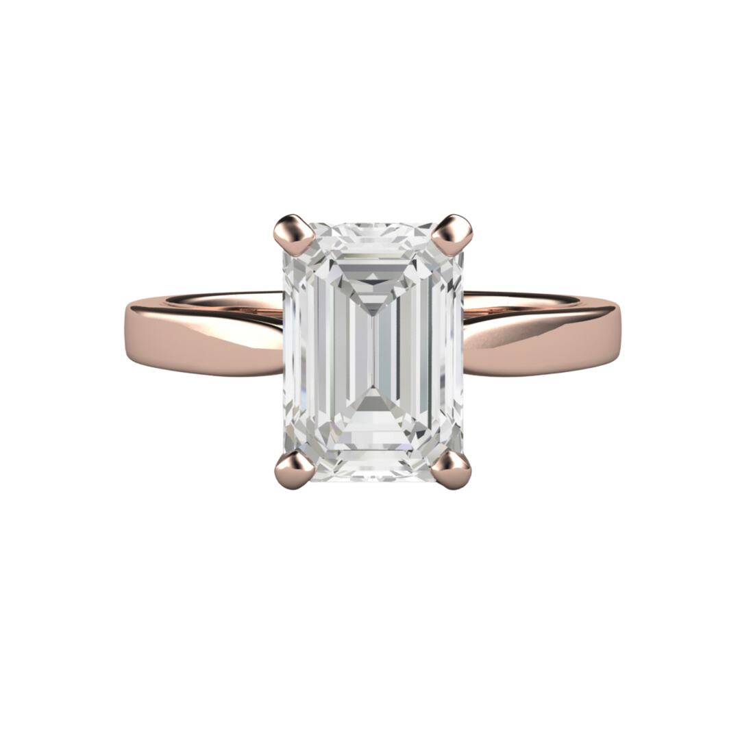 2ct Emerald Cut Lab Grown Diamond Engagement Ring | Classic Solitaire, Rare Earth Jewelry