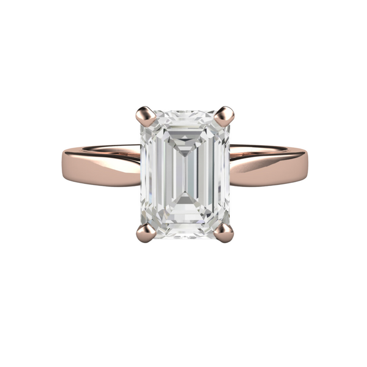 2ct Emerald Cut Lab Grown Diamond Engagement Ring | Classic Solitaire, Rare Earth Jewelry
