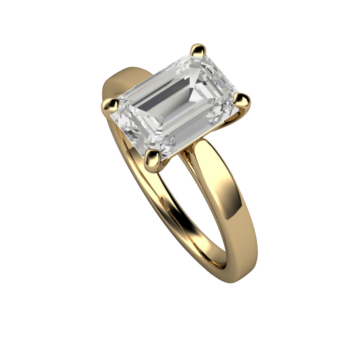 2ct Emerald Cut Lab Grown Diamond Engagement Ring | Classic Solitaire, Rare Earth Jewelry