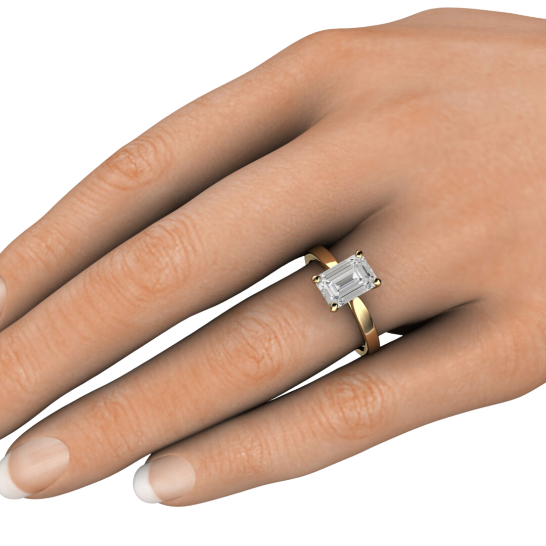 2ct Emerald Cut Lab Grown Diamond Engagement Ring | Classic Solitaire, Rare Earth Jewelry