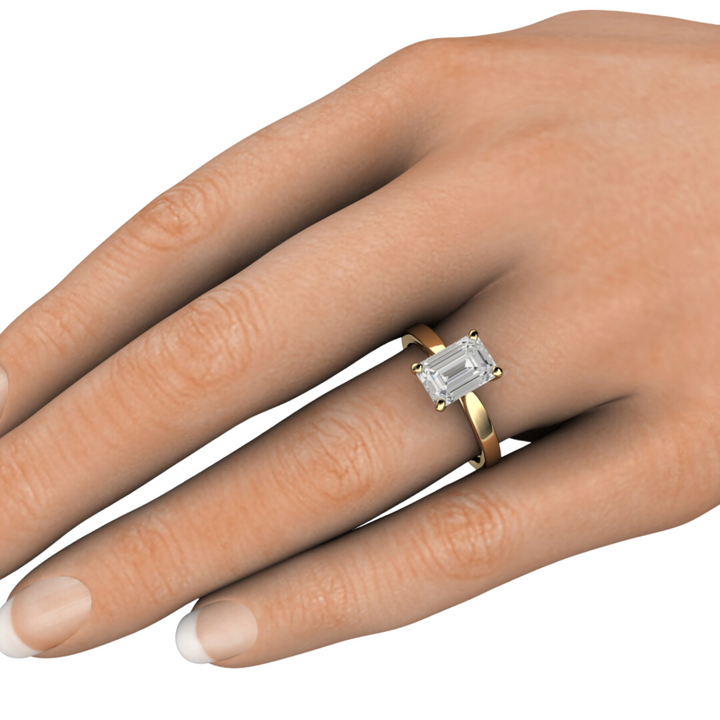 2ct Emerald Cut Lab Grown Diamond Engagement Ring | Classic Solitaire, Rare Earth Jewelry