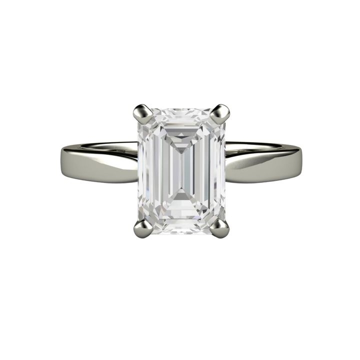 2ct Emerald Cut Lab Grown Diamond Engagement Ring | Classic Solitaire, Rare Earth Jewelry