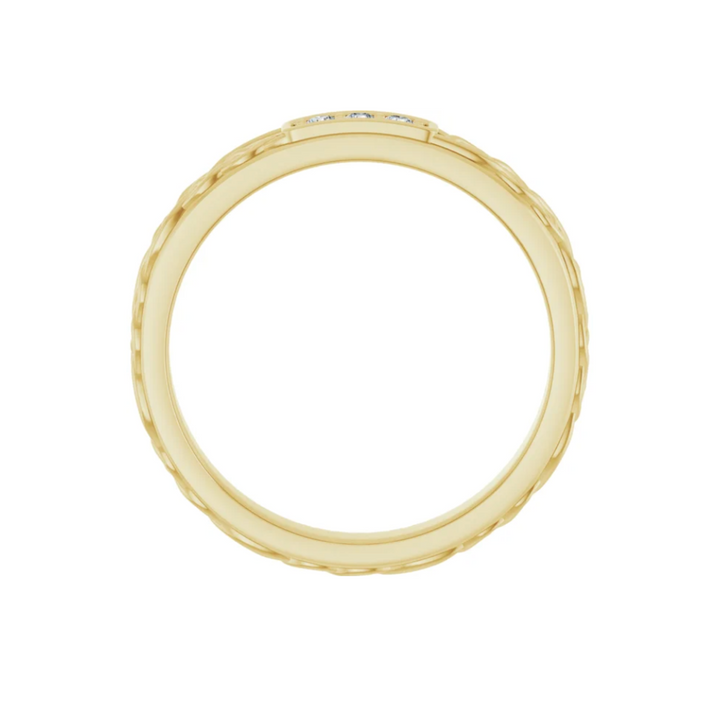 2mm Celtic Inspired Wedding Band | Irish Wedding Ring with Diamonds in 14K Gold, Rare Earth Jewelry