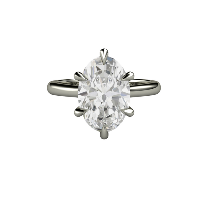 3ct Oval Diamond Solitaire Engagement Ring, 3 Carat Lab Grown Diamond Ring, Certified CVD Diamond