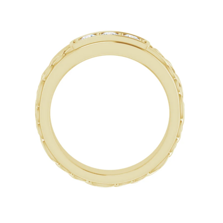 3mm Celtic Inspired Wedding Band | Irish Wedding Ring with Diamonds in 14K Gold, Rare Earth Jewelry