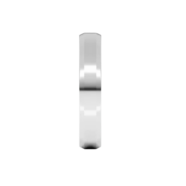 4mm Beveled Edge Wedding Band | 14K Gold Comfort Fit Wedding Ring for Men & Women, Rare Earth Jewelry
