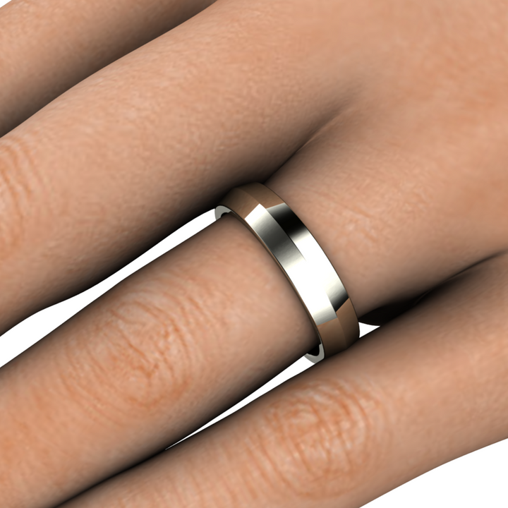 5mm Knife Edge Wedding Band | 14K Gold Comfort Fit Wedding Ring, Rare Earth Jewelry
