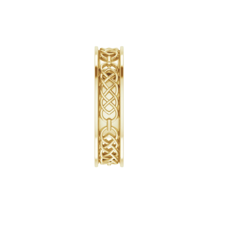 6mm Irish Wedding Band | 14K Gold Celtic Knot Wedding Ring for Men and Women, Rare Earth Jewelry