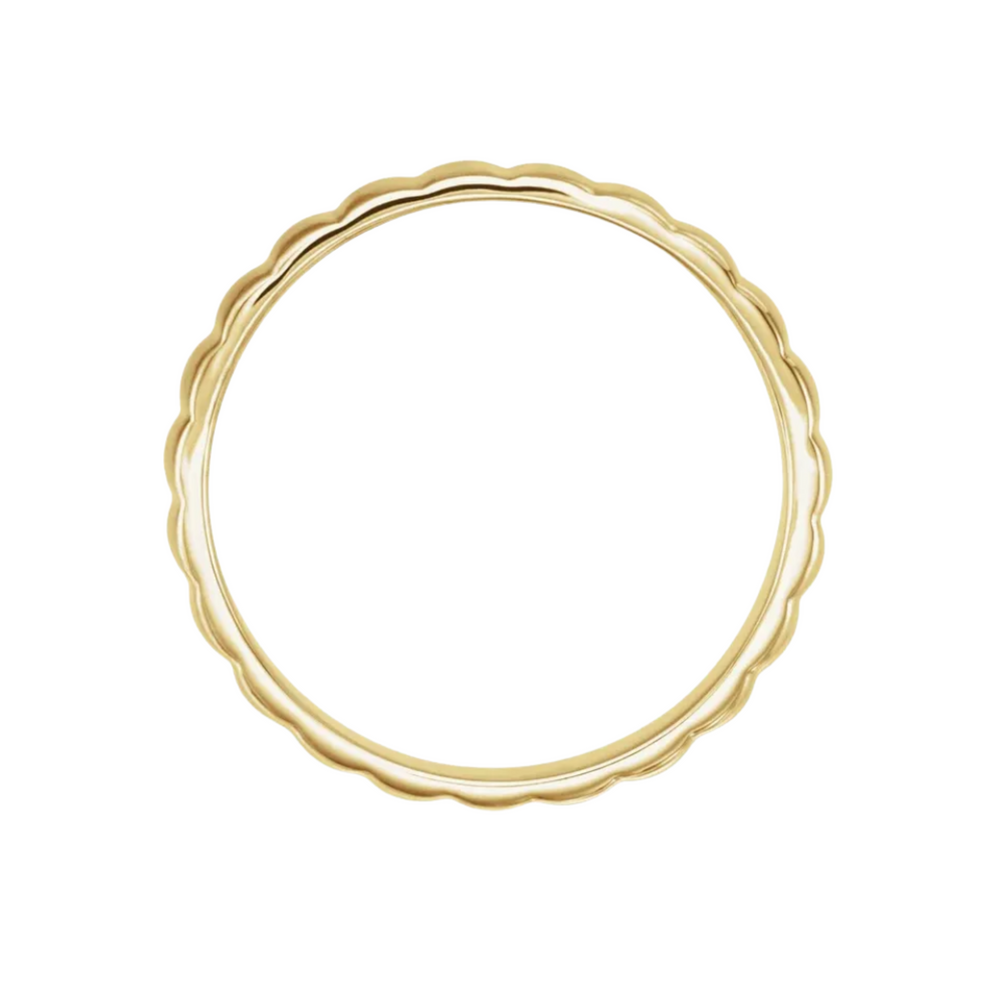 6mm Grooved Wedding Band | 14K Gold Textured Wedding Ring for Men and Women, Rare Earth Jewelry