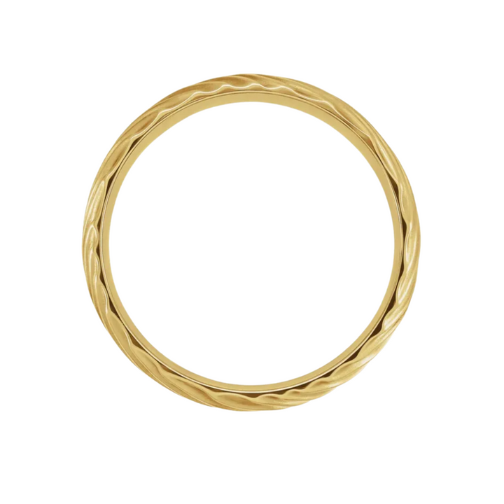 6mm Wave Pattern Wedding Band | 14K Gold Wavy Textured Wedding Ring for Men and Women, Rare Earth Jewelry