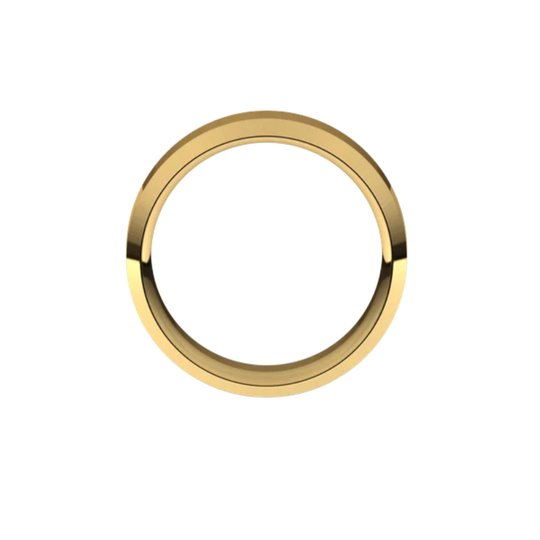 8mm Beveled Edge Wedding Band | 14K Gold Comfort Fit Wedding Ring for Men & Women, Rare Earth Jewelry