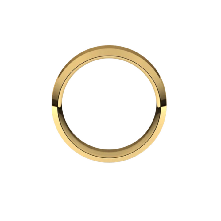 8mm Beveled Edge Wedding Band | 14K Gold Comfort Fit Wedding Ring for Men & Women, Rare Earth Jewelry