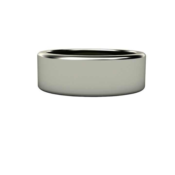 8mm Flat Comfort Fit Wedding Band | 14K Gold Wedding Ring for Men or Women, Rare Earth Jewelry
