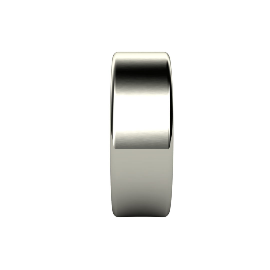 8mm Flat Comfort Fit Wedding Band | 14K Gold Wedding Ring for Men or Women, Rare Earth Jewelry