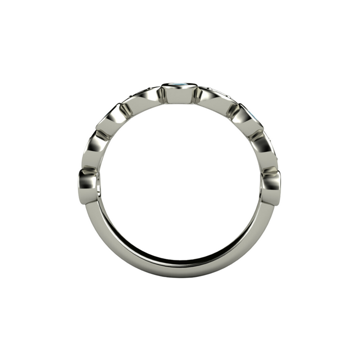 Aquamarine and diamond band - thru view.