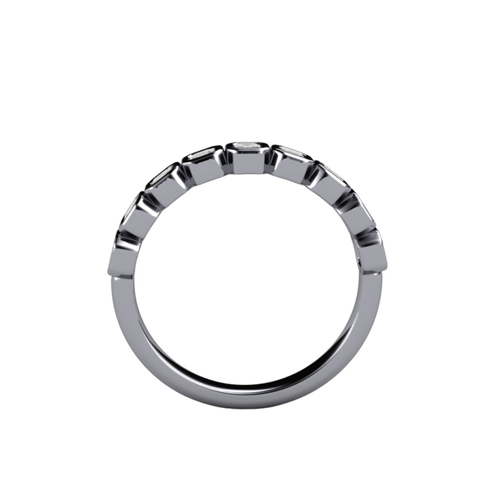 Asscher Cut Lab Grown Diamond Band | Modern Bezel Setting in 14K, 18K Gold or Platinum, Rare Earth Jewelry
