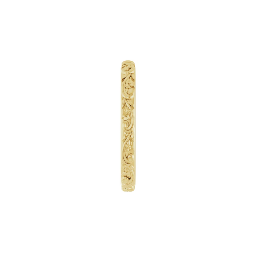 Floral Wedding Band | Sculpted Flower & Vine Wedding Ring in Gold or Platinum, Rare Earth Jewelry