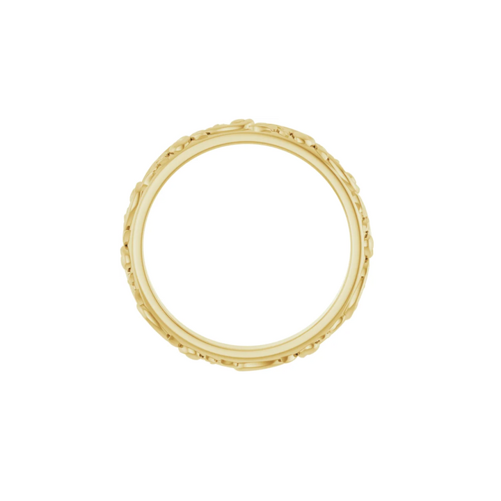 Floral Wedding Band | Sculpted Flower & Vine Wedding Ring in Gold or Platinum, Rare Earth Jewelry