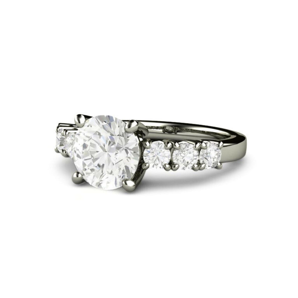 2 Carat Moissanite Engagement Ring, Forever One Moissanite Solitaire Ring
