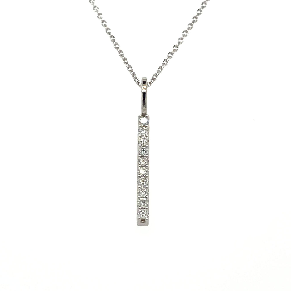 14K Diamond Bar Necklace - Lab Grown or Natural Diamonds - Rare Earth Jewelry