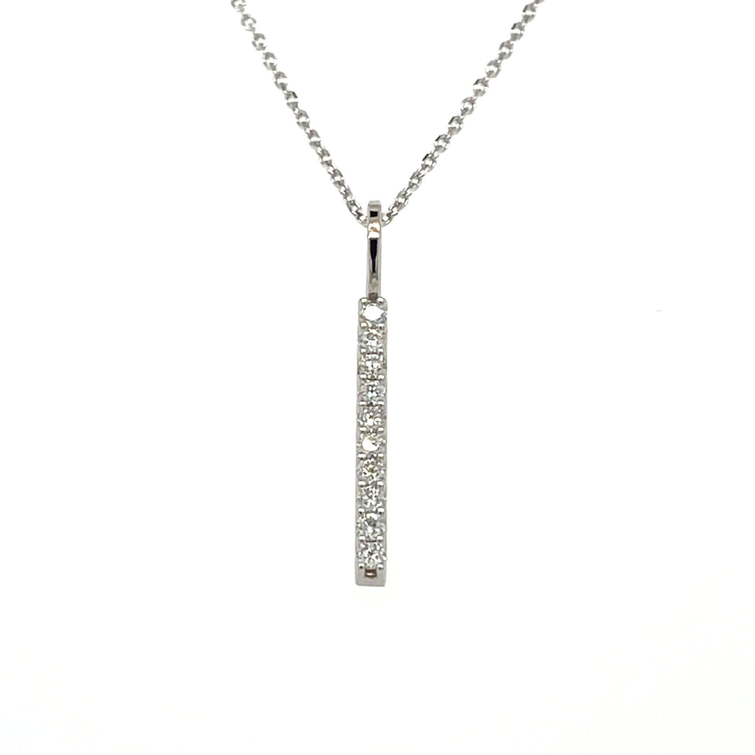 14K Diamond Bar Necklace - Lab Grown or Natural Diamonds - Rare Earth Jewelry