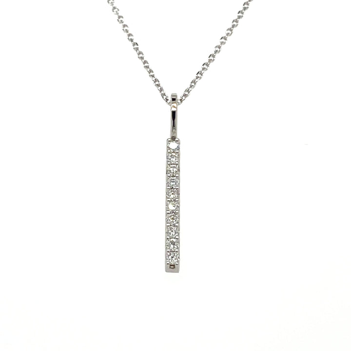 14K Diamond Bar Necklace - Lab Grown or Natural Diamonds - Rare Earth Jewelry