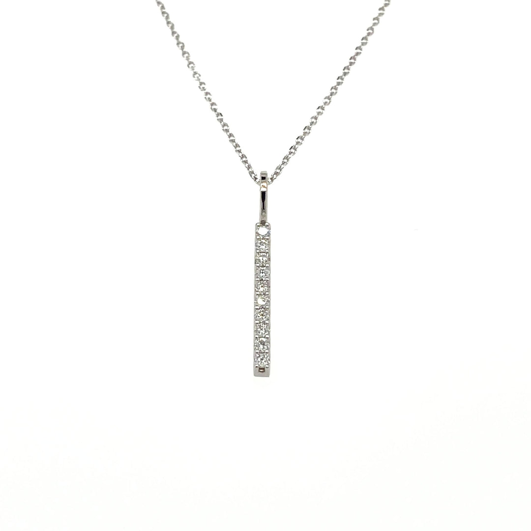 14K Diamond Bar Necklace - Lab Grown or Natural Diamonds - Rare Earth Jewelry
