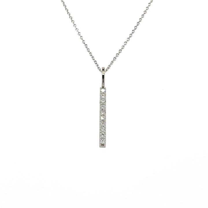 14K Diamond Bar Necklace - Lab Grown or Natural Diamonds - Rare Earth Jewelry