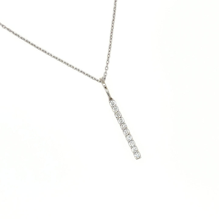 14K Diamond Bar Necklace - Lab Grown or Natural Diamonds - Rare Earth Jewelry