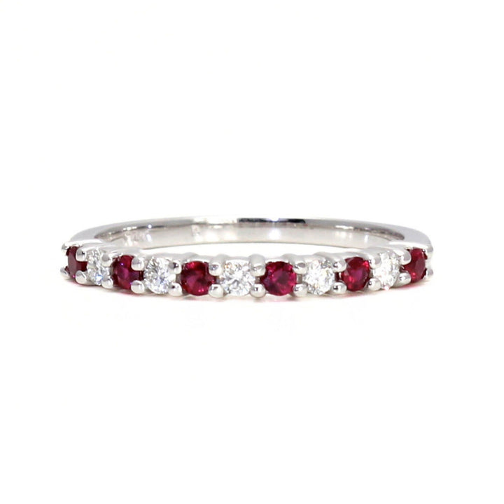 Ruby and Diamond Ring Anniversary Band or Wedding Ring, Rare Earth Jewelry