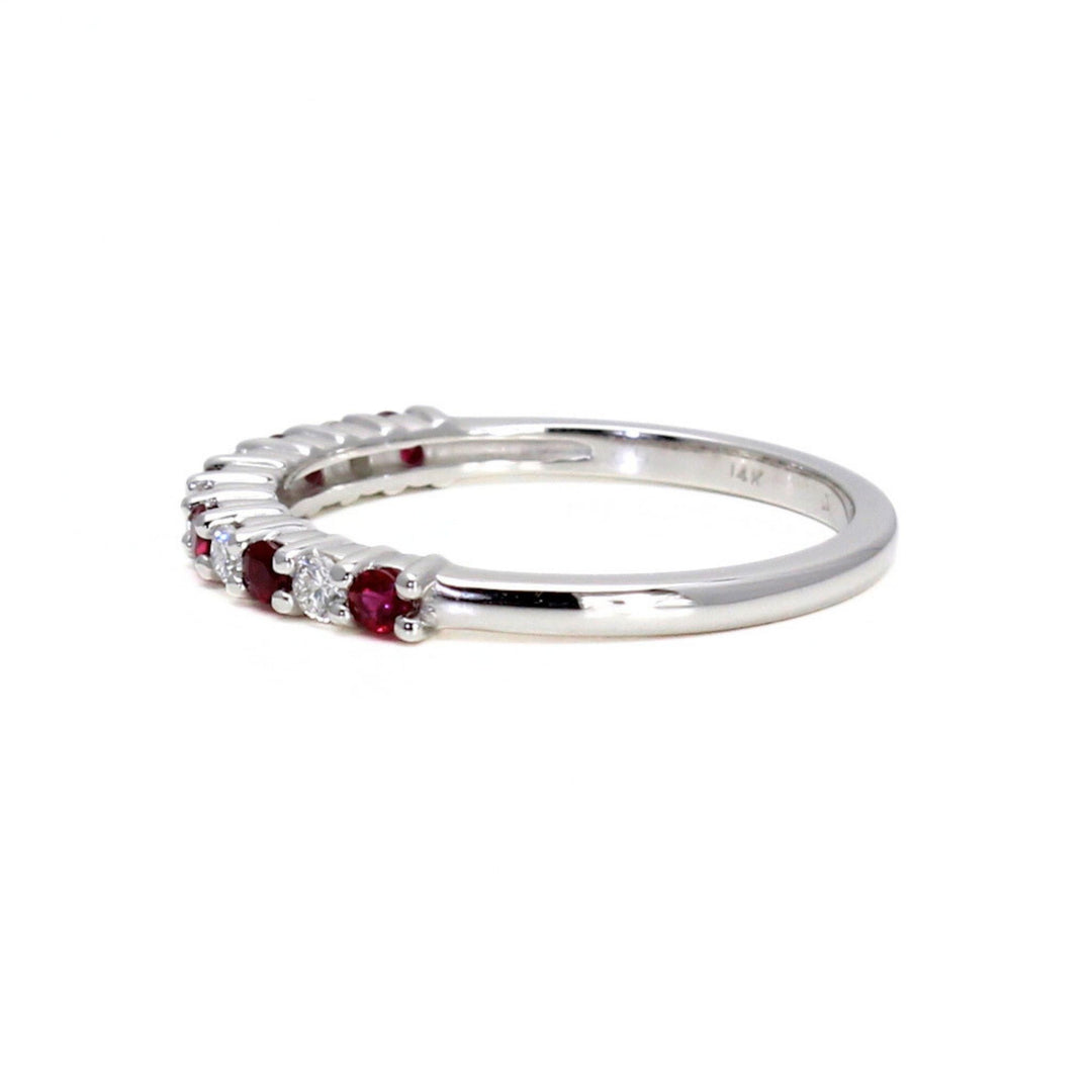 Ruby and Diamond Ring Anniversary Band or Wedding Ring, Rare Earth Jewelry