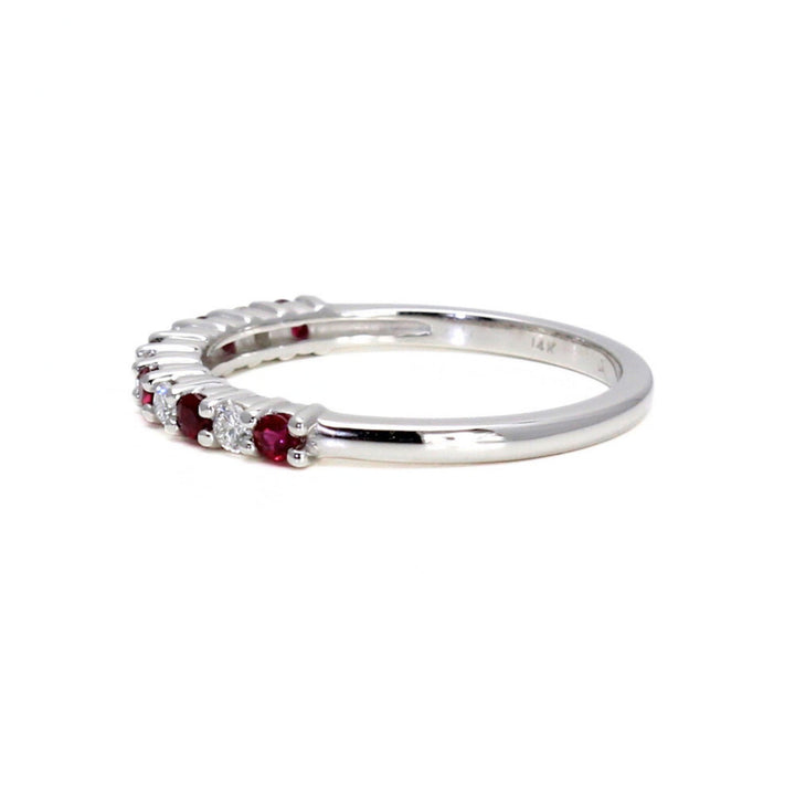 Ruby and Diamond Ring Anniversary Band or Wedding Ring, Rare Earth Jewelry