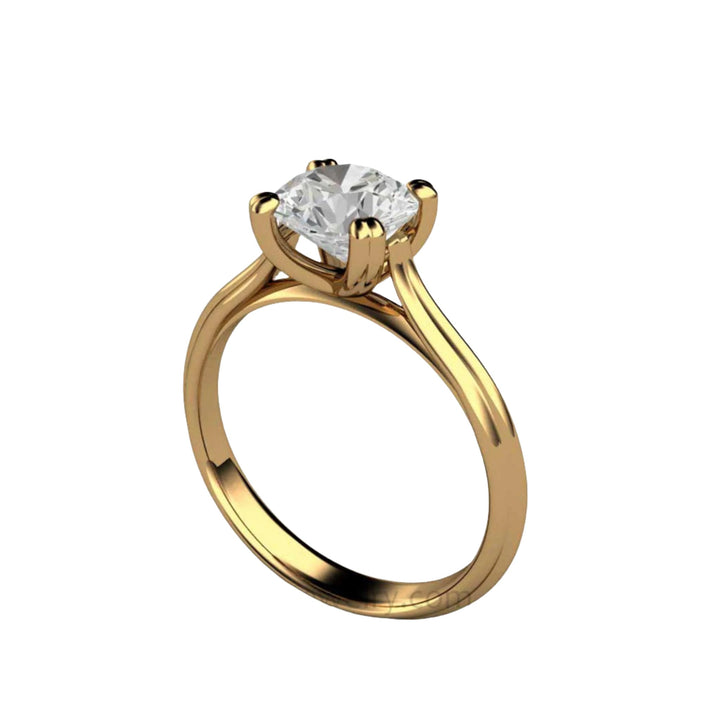 1.5 Carat Moissanite Engagement Ring, Classic 4 Prong Solitaire Design in 18K Yellow Gold