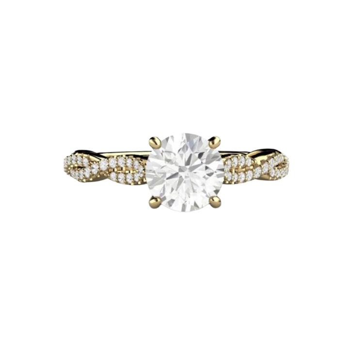 1ct Moissanite Infinity Engagement Ring, Solitaire with Crisscross Band