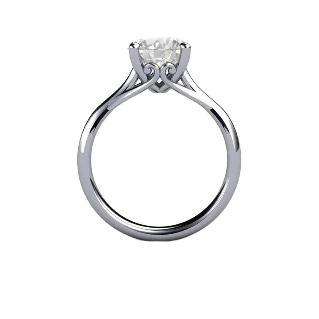 2 Carat Lab Grown Diamond Engagement Ring | Vintage Solitaire with Filigree in 14K or 18K Gold Platinum | Rare Earth Jewelry