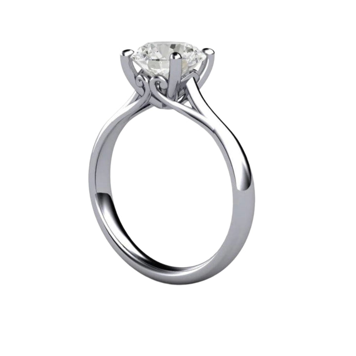 2 Carat Lab Grown Diamond Engagement Ring | Vintage Inspired Solitaire with Filigree in 14K or 18K Gold Platinum | Rare Earth Jewelry