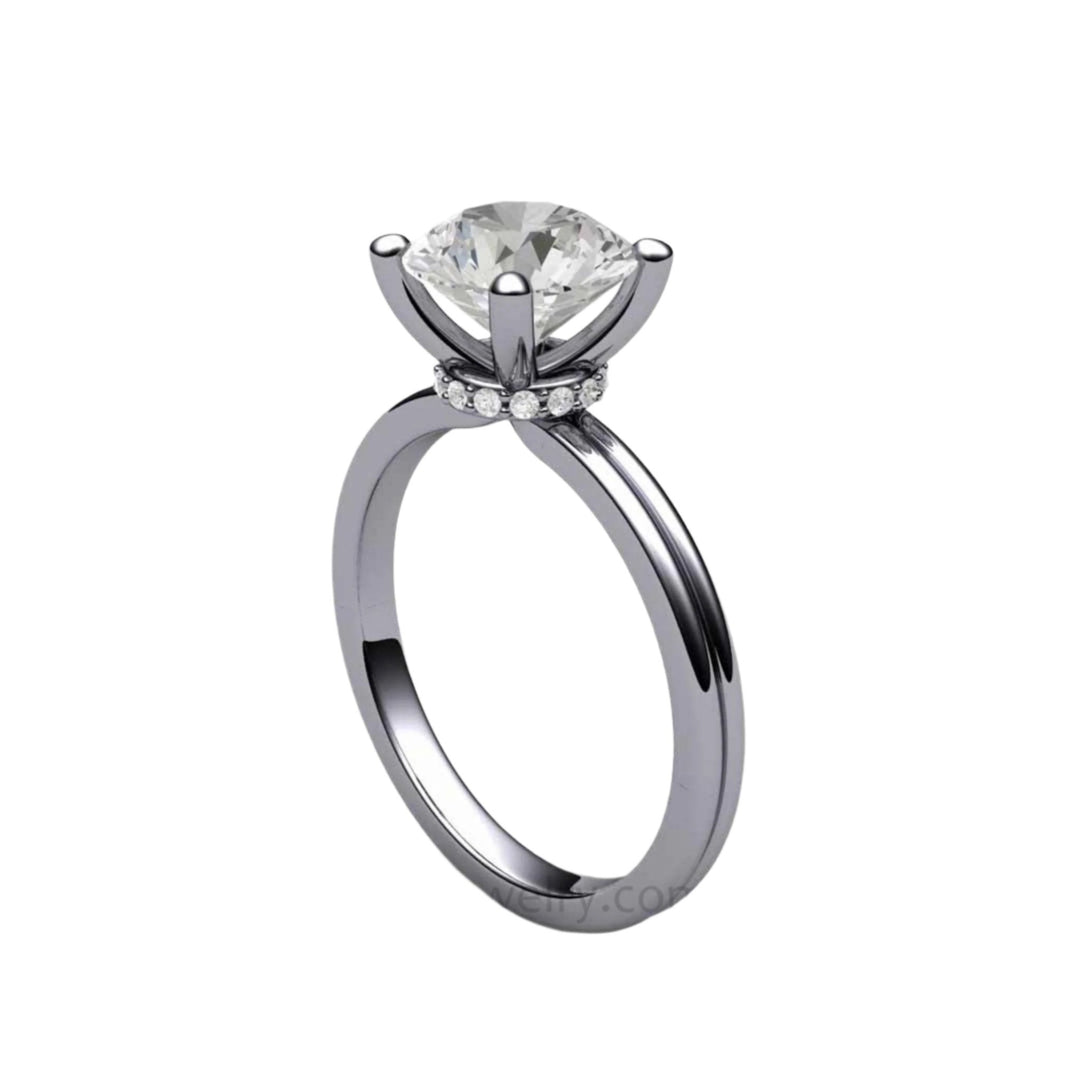 Ethical Lab Created Engagement Ring, Sustainable Engagement Ring, Moissanite Ring in Platinum