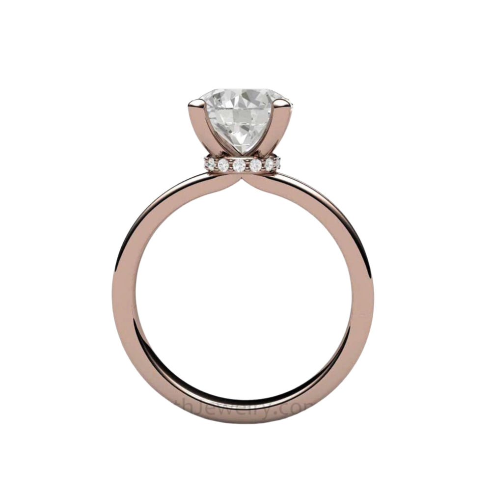 2 Carat Moissanite Solitaire Engagement Ring in 14K, 18K Gold or Platinum