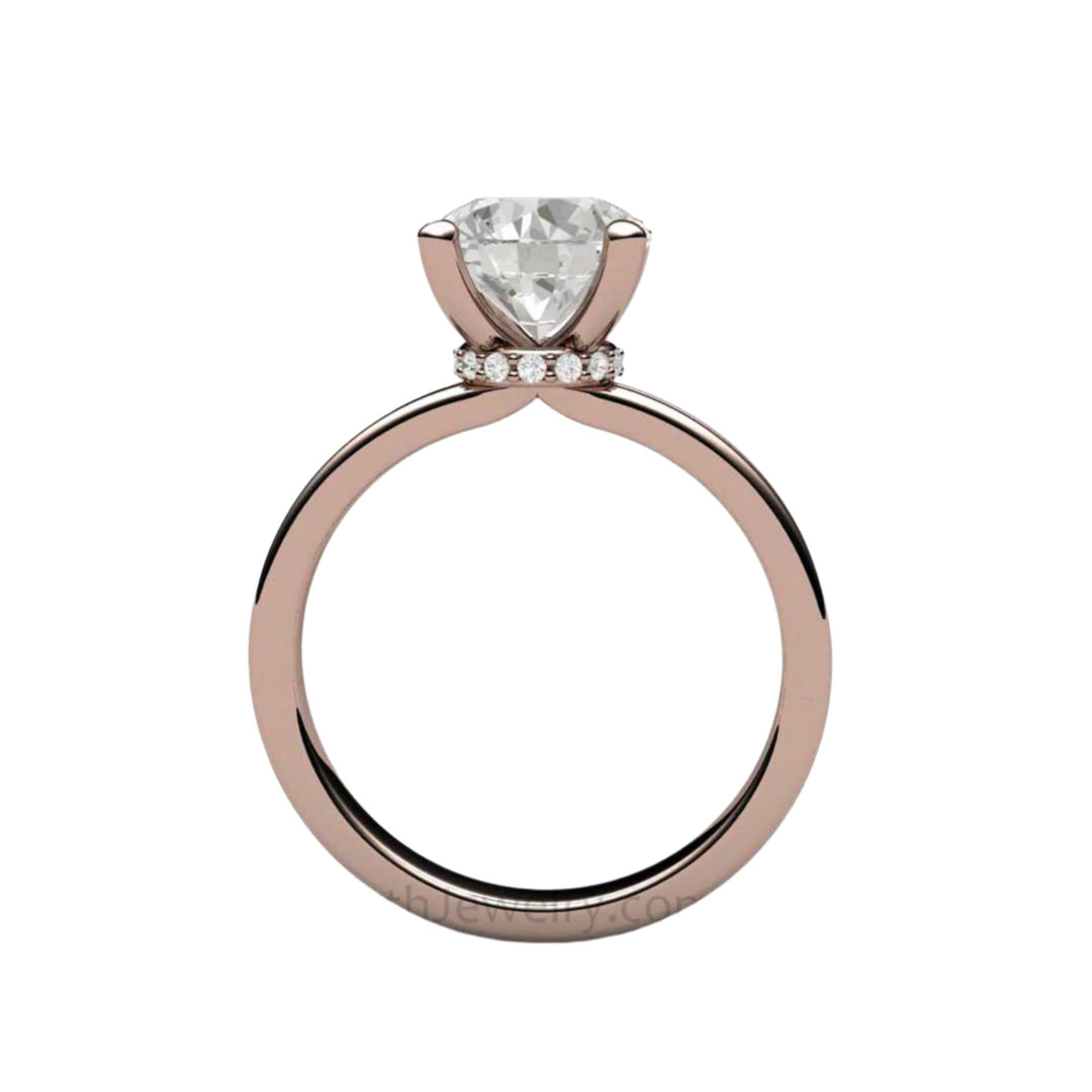 2 Carat Moissanite Solitaire Engagement Ring in 14K, 18K Gold or Platinum