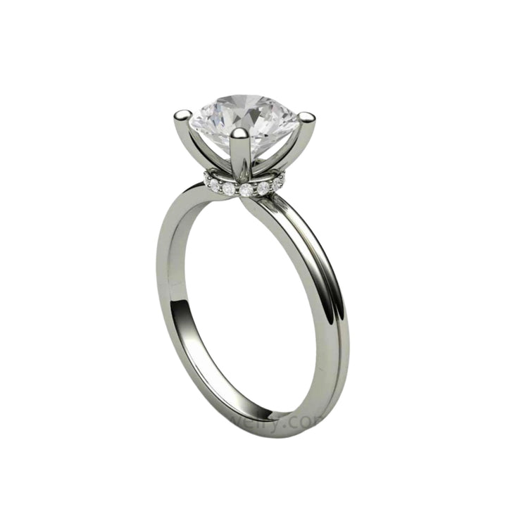 8mm Moissanite Engagement Ring, 2ct Forever One Moissanite Solitaire Ring, White Gold
