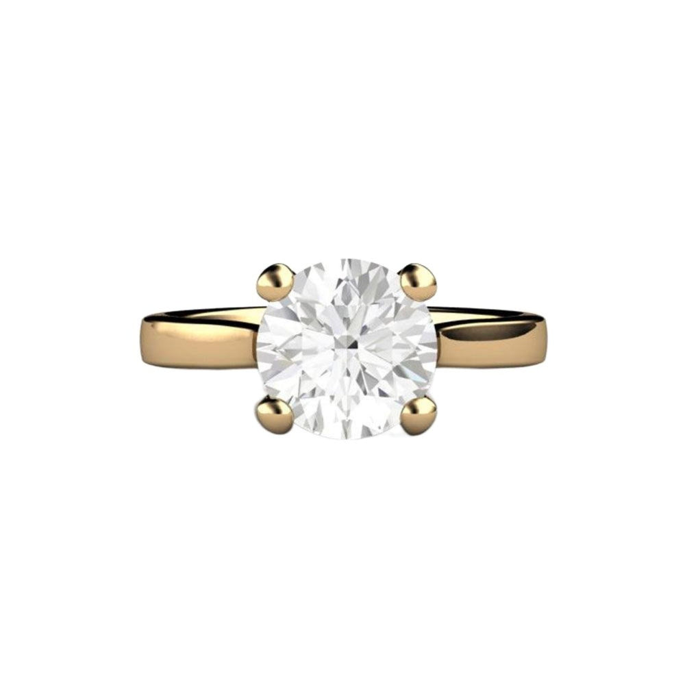 2 Carat Moissanite Engagement Ring Classic 4 Prong Solitaire in 14K or 18K Gold