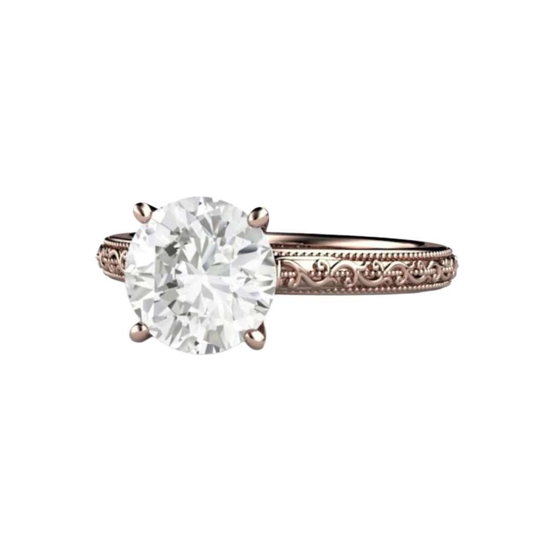 2 Carat Moissanite Solitaire Ring, Forever One Moissanite Engagement Ring