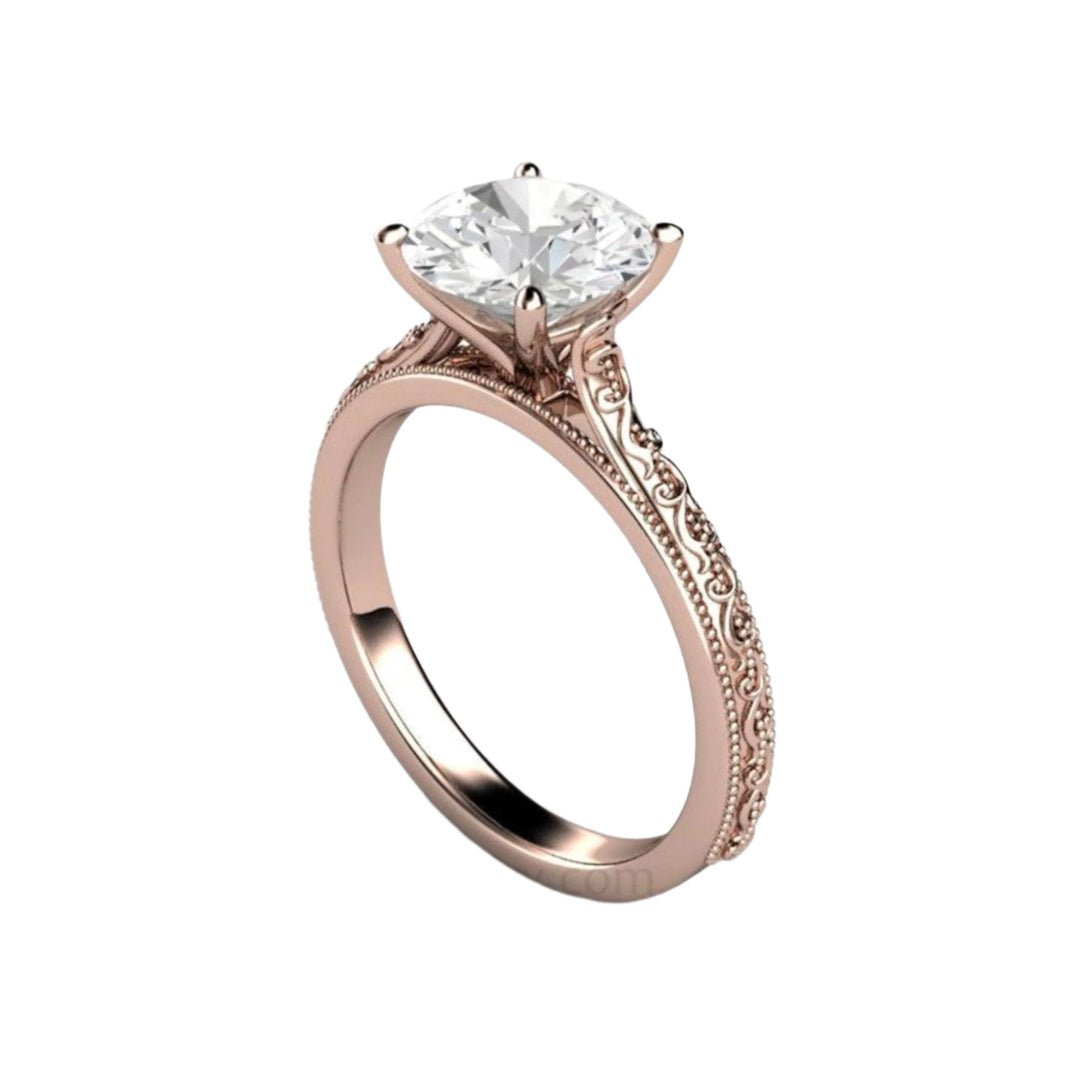 2ct Moissanite Solitaire Engagement Ring, Lab Created Diamond Alternative, Sustainable Engagement