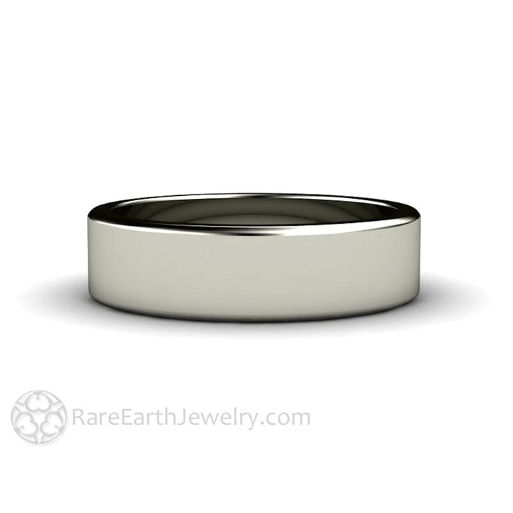 6mm Flat Comfort Fit Wedding Band | Classic Gold Wedding Ring for Men or Women, Rare Earth Jewelry