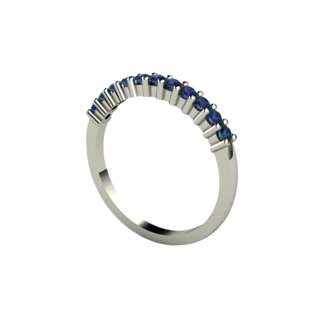 14K Gold Alexandrite Ring, Alexandrite Anniversary Band, June Birthstone Ring